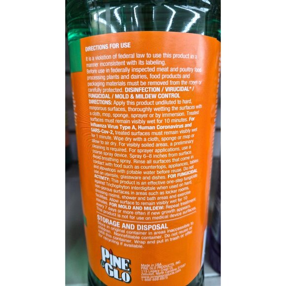 Pine Glo Antibacterial & Disinfectant All Purpose Cleaner 50 Ounces Fresh Citrus - Picture 7 of 9